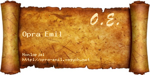 Opra Emil névjegykártya